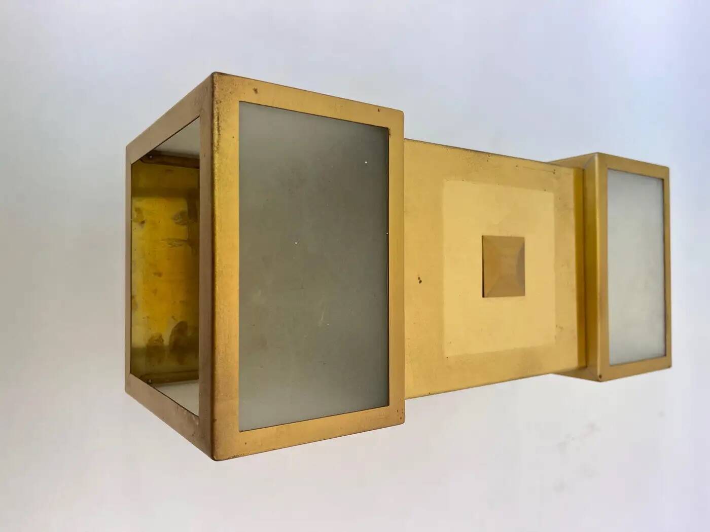 Applique murale ou plafonnier XXL en laiton, design années 1980 / Tchécoslovaquie