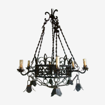 Wrought iron chandelier 1900