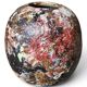 Round stoneware vase by David Whitehead, La Borne, polychrome.