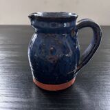 Old blue pitcher signed