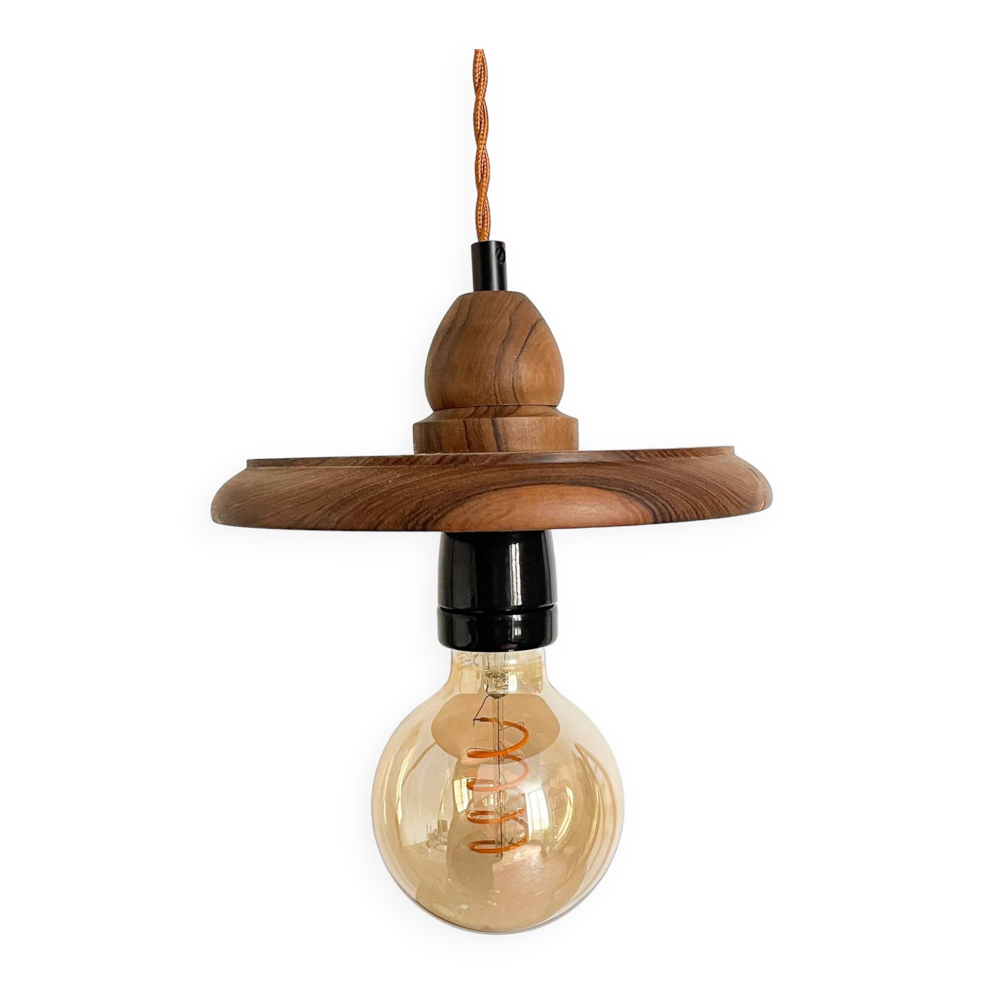 Vintage wooden pendant light