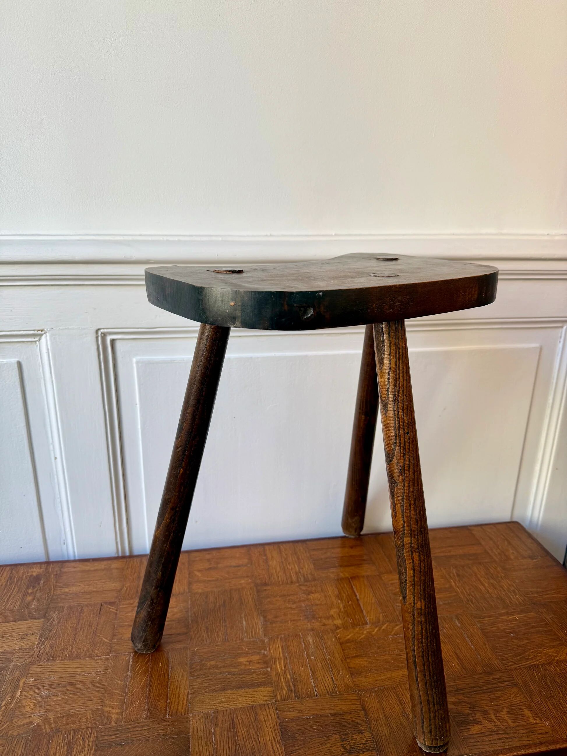 High wooden tripod stool