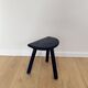 Antique cowherd plant stool / milking / close navy blue tripod