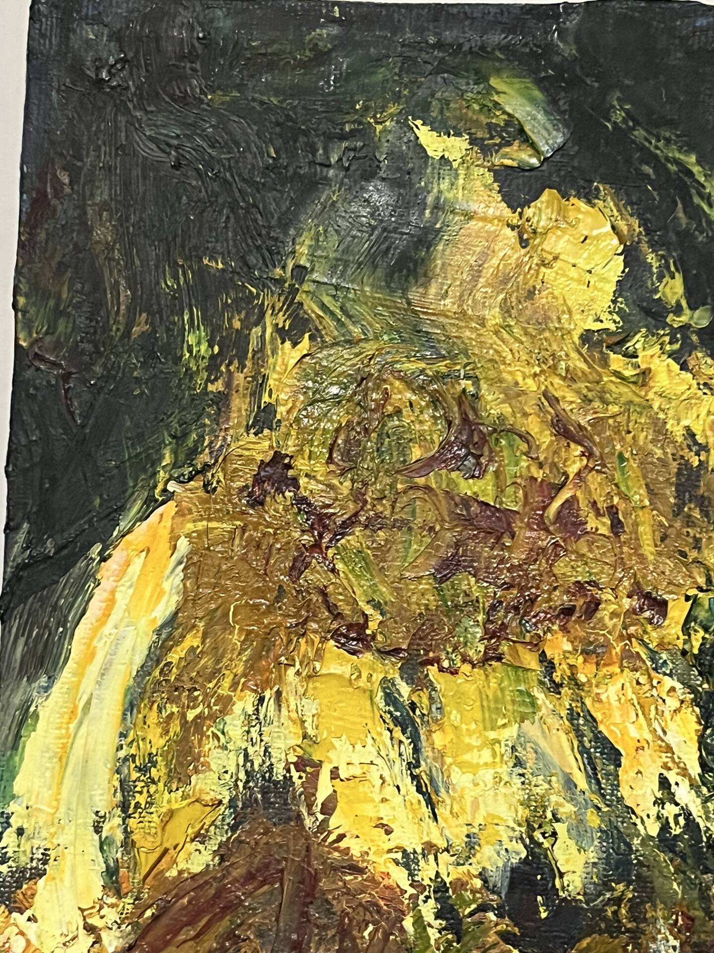 Expressionist painting "The Sunflowers" — Oil on canvas by Cécile O