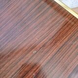 Coffee table with gold metal vinyl holder from the 70s)