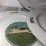 Hunter plates in fine German porcelain GIESCHE