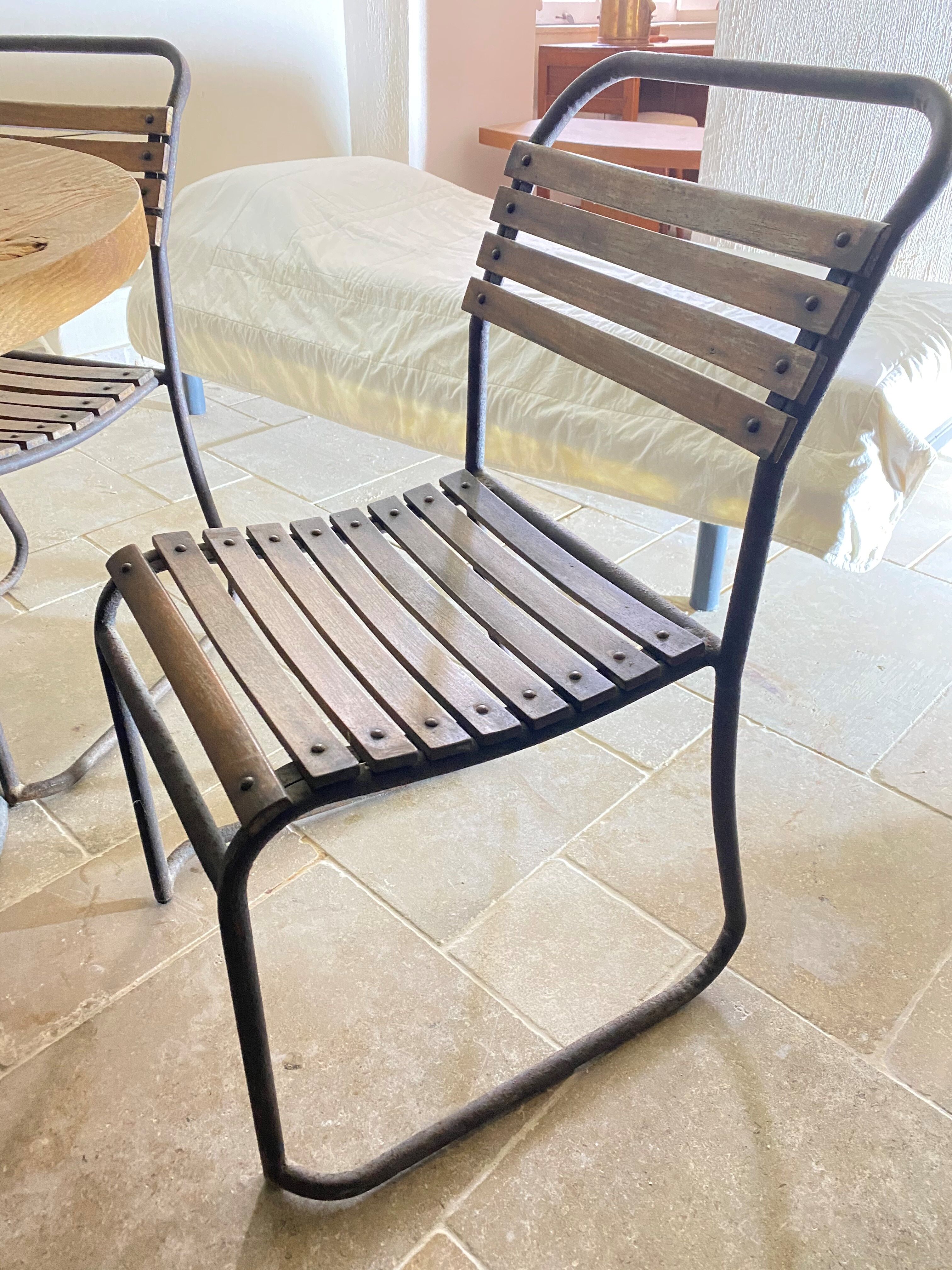 Oak table and 5 wooden chairs