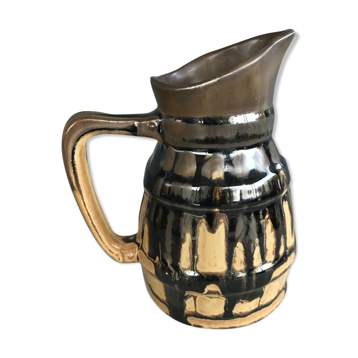 Vintage pitcher enamelled sandstone