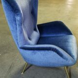 Armchair wingchair shepherdess 50s 60 blue