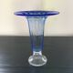 Large blue bubble glass vase
