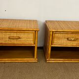 Dresser and rattan bedside tables