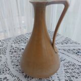 Vase, vintage pitcher Fournier-Demars in ochre ceramic