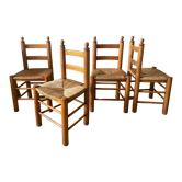 Pine and straw chairs