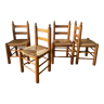 Pine and straw chairs