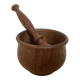 Mortar and wooden pestle