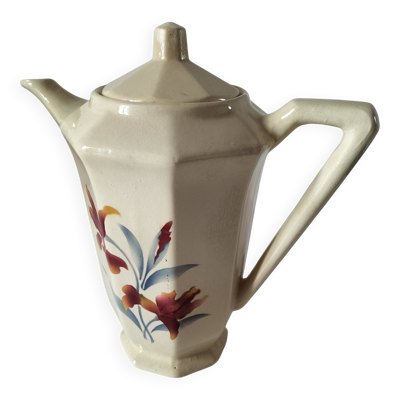 Verseuse Digoin Sarreguemines modèle 9225 – décor floral stylisé