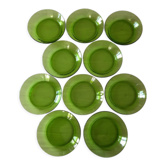 Set of 10 vintage Duralex plates