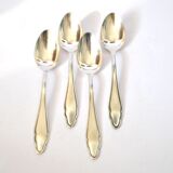 DEETJEN set of 4 silver-plated dessert spoons with a modernist scalloped design.