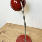 Lampe de Table Industrielle Rouge à Col de Cygne, 1960s
