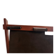 Support stand for mid-century teak and suede magazines and newspapers, 1960, Germany.