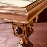 A mid-century marble top and brass frame coffee and cocktail table, circa 1960s