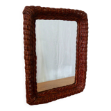Vintage 1960s rattan mirror