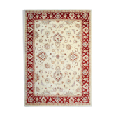 Red Cream Wool Ziegler Rug Handwoven Floral Carpet- 200x282