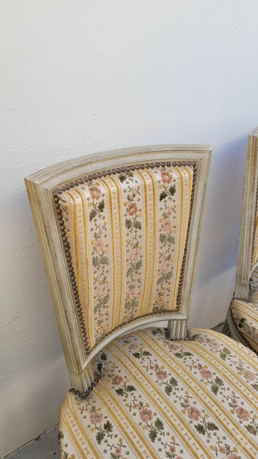 Series of 4 old Louis XVI style chairs