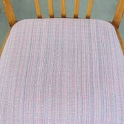 Set of 4 vintage Danish design dining chairs from the 1970s with light purple fabric seats
