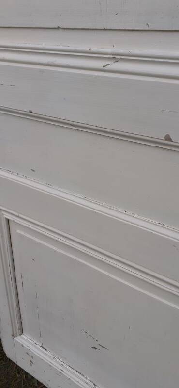 Communication door h221xl90cm old paneled, molded, interior