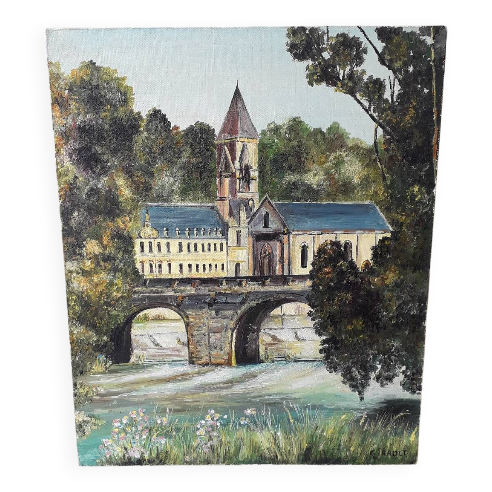 Tableau peinture huile sur toile monument