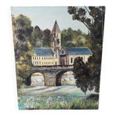 Tableau peinture huile sur toile monument