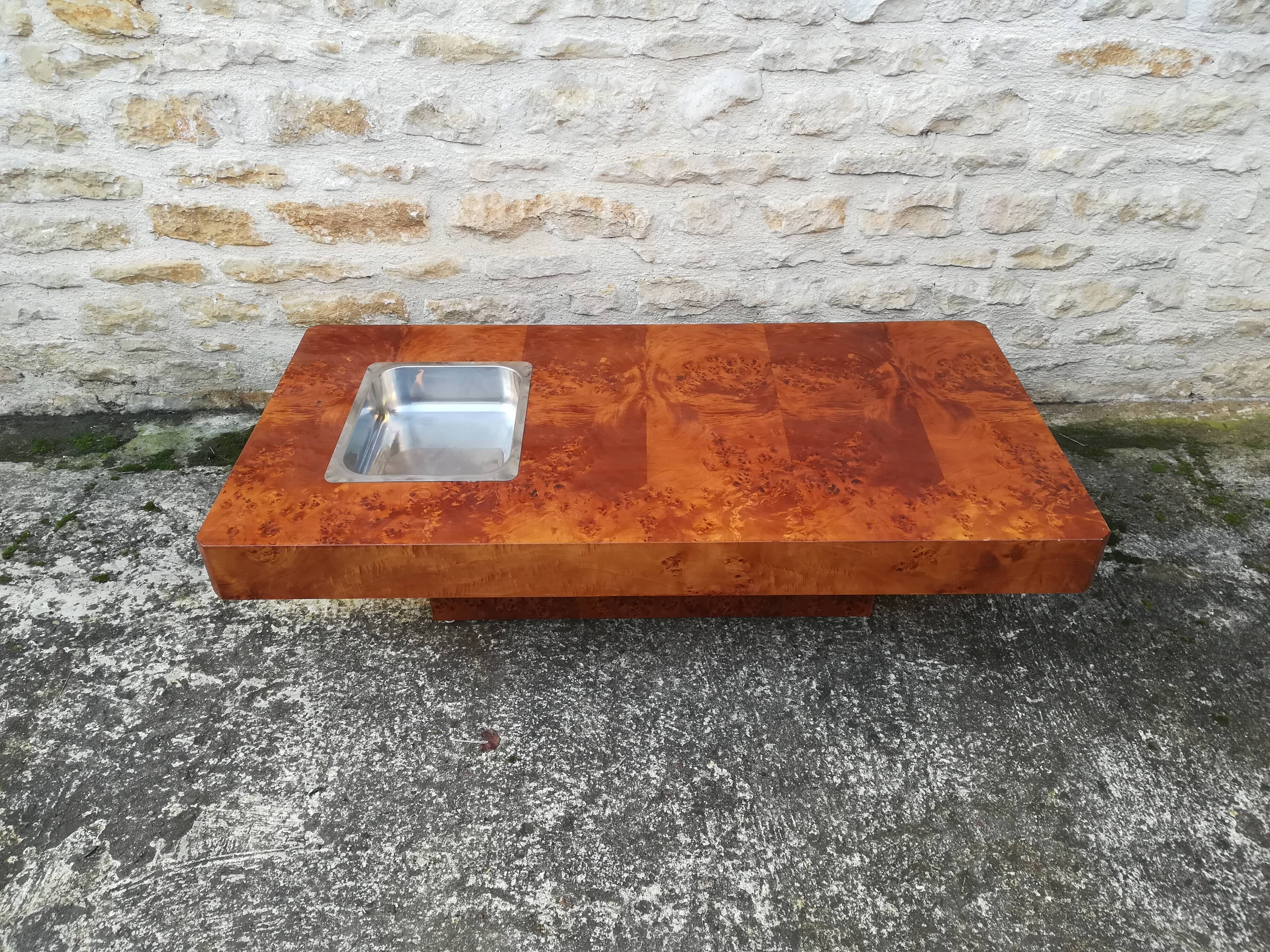 Table basse des années 70 en orme