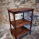 Vintage 1920s side table – Three-tiered shelf in French oak with turned legs.