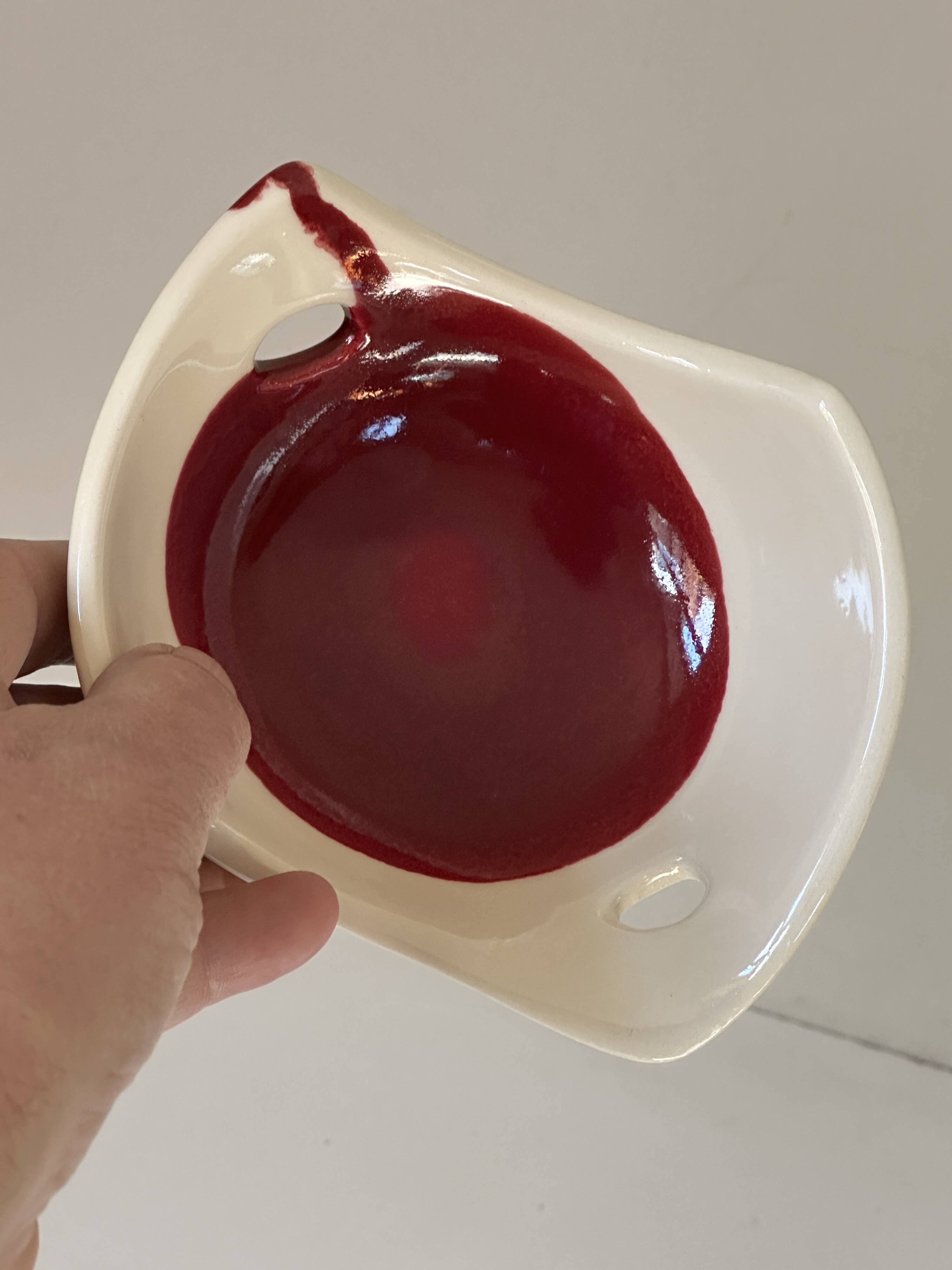 Ceramic empty pocket bowl signed Lude France 1960s