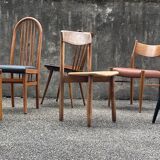 Series of 6 mismatched vintage chairs