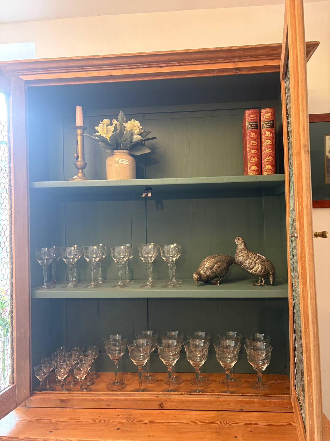 Stripped wire mesh cupboard