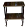Desserte vintage palissandre double plateau doré sur roulettes 71cm
