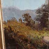 oil on canvas 19th century landscape of the Pyrenees by Alfred Godchaux