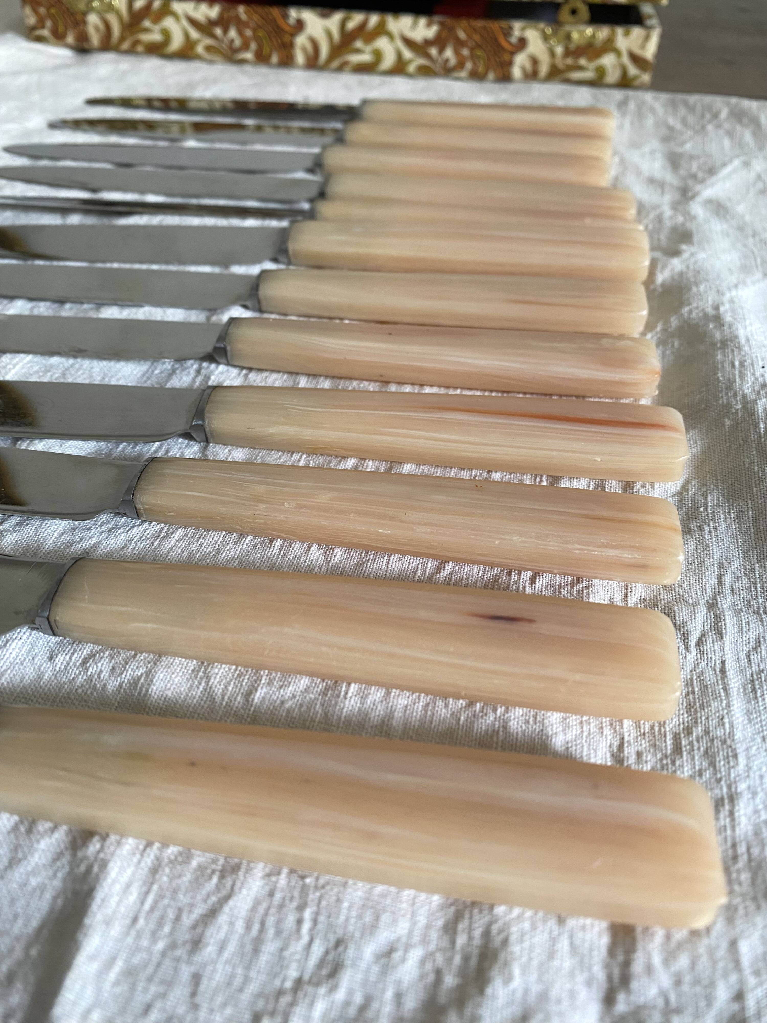 Vintage resin and stainless steel knives