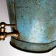 Doll bathtub, blue sheet toy, brass faucet, 1880-1900 era