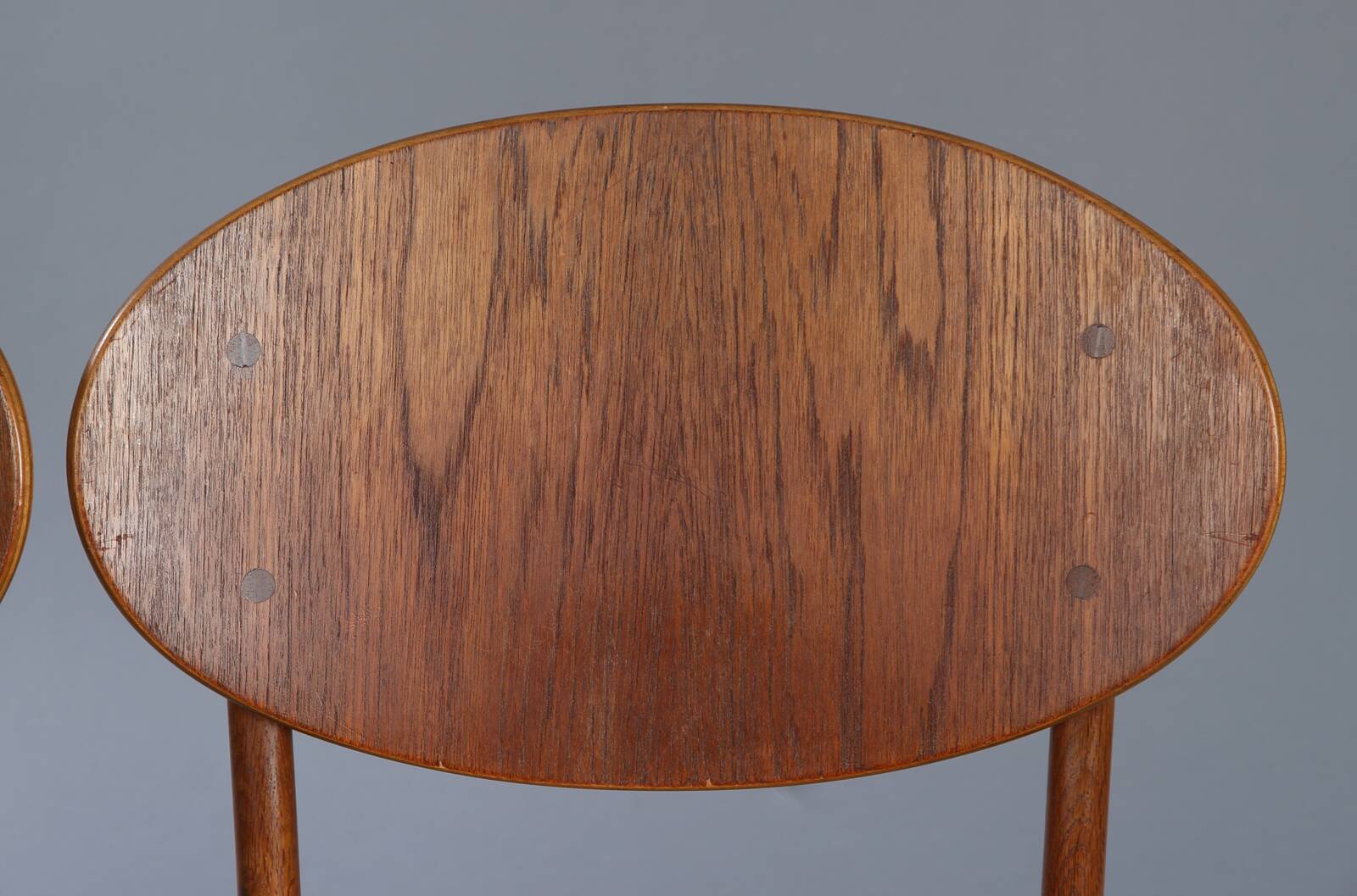 2 teak and velvet chairs - Denmark 50s/60s