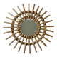 Vintage sun rattan mirror