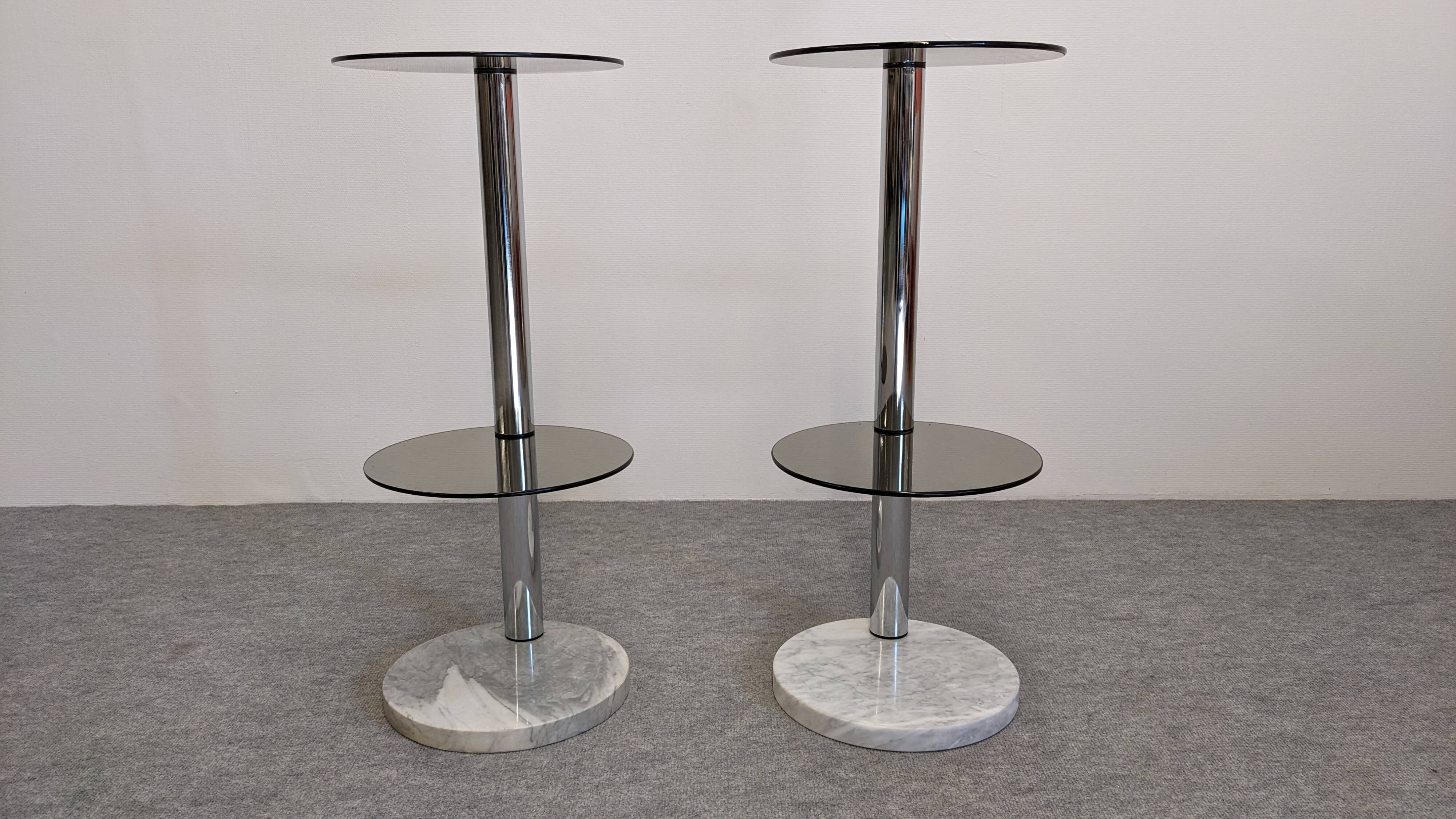 Pair of side tables or end tables Space Age, France circa 1970.