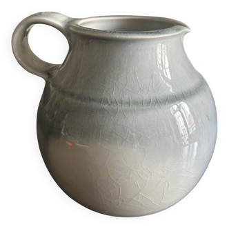 large blue ceramic pitcher