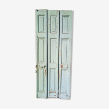 Lot shutters / doors / 3 elements solid wood patinated 1940 - 173cm