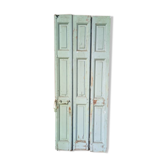 Lot shutters / doors / 3 elements solid wood patinated 1940 - 173cm