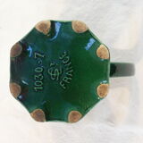 Pitcher vintage green slurry in faience of st clement with fruit