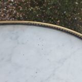 Table bouillotte ancienne avec plateau marbre style louis xvi