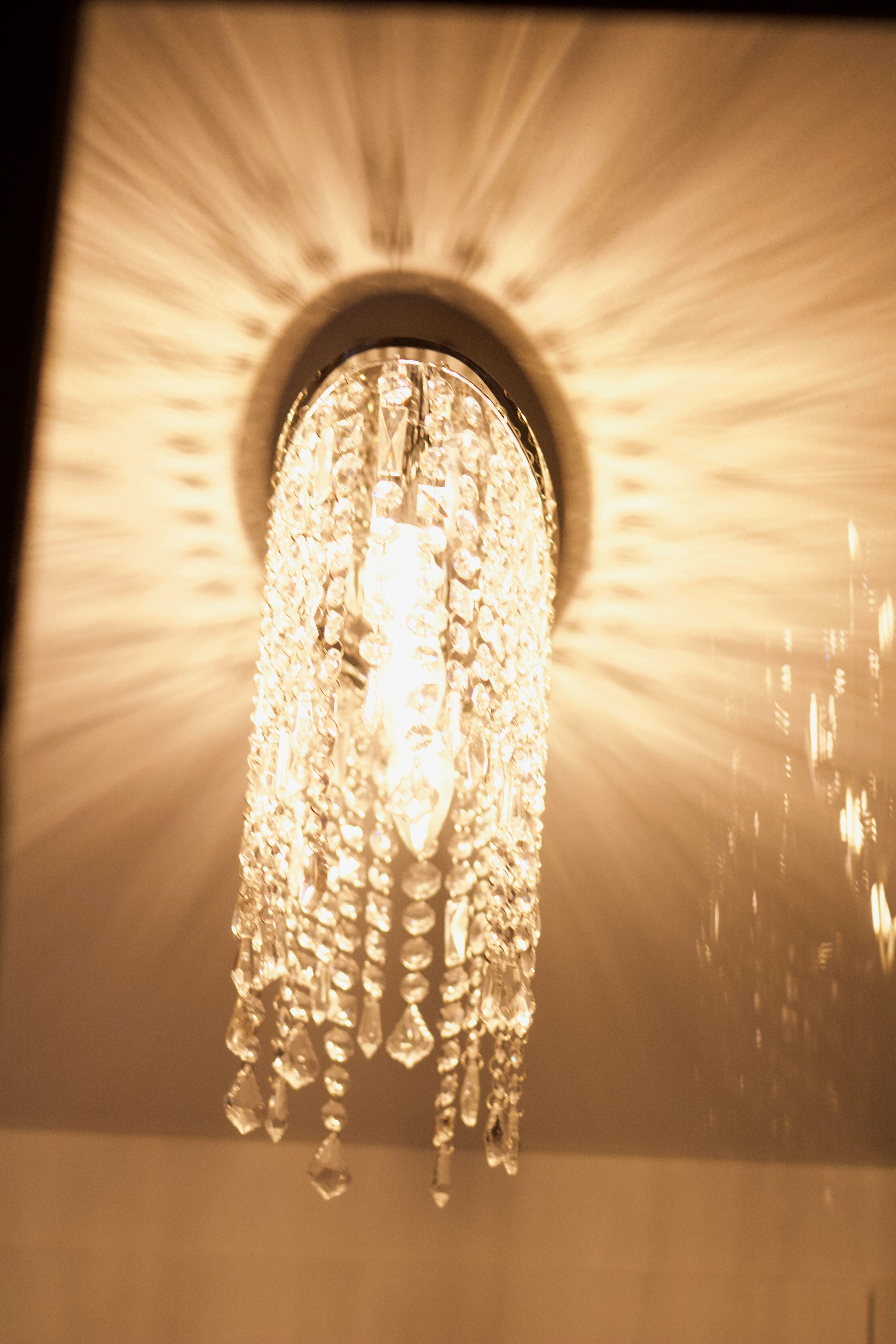 Minimalist glass fringe ceiling light